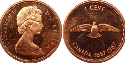 1967 Canadian Dove Penny Circulated Brown Cent Queen Elizabeth II “ROCK DOVE PENNY”