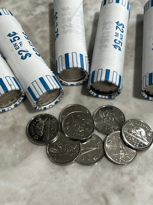 Canadian Nickel Rolls from 2022-2000 10 Rolls