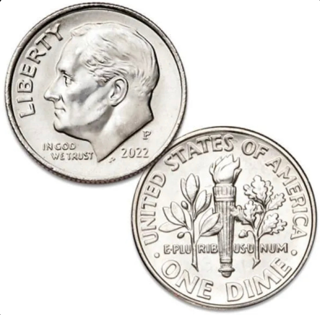 2022 - P    BU  UNC   ROOSEVELT DIME