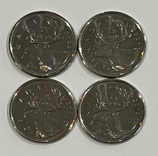 2019-2022 Canadian Quarters 25cents All 4