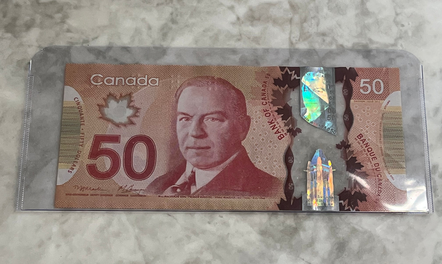 2012 Bank Of Canada 50$ Low Serial Number AMD0003843