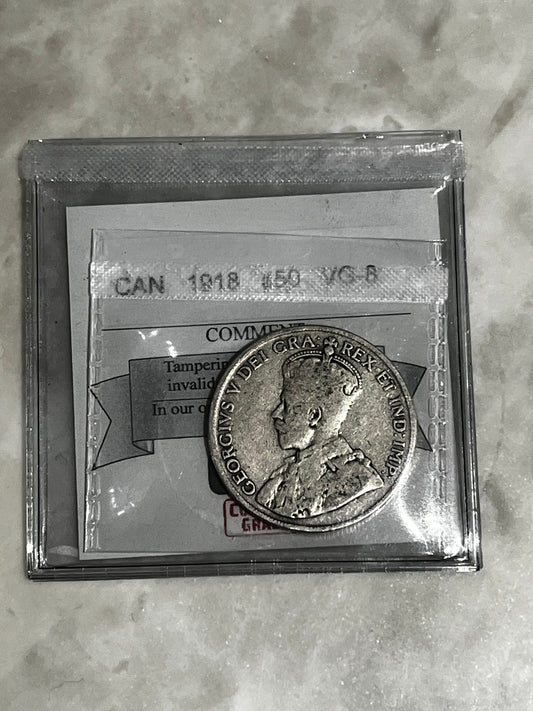 Canadian 50cent 1918 Graded